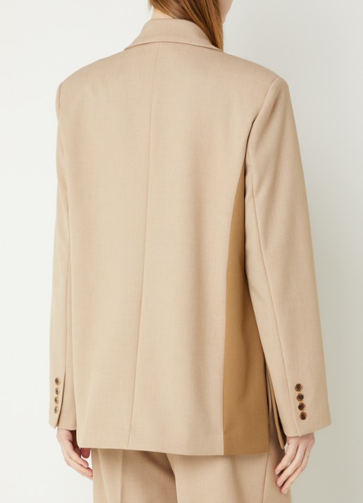 Fifth House Matascha blazer met schoudervulling en klepzakken - achterkant 3 beige