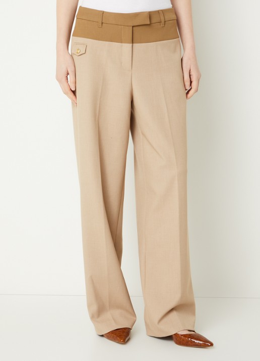 Fifth House Matascha mid waist wide fit pantalon met steekzakken