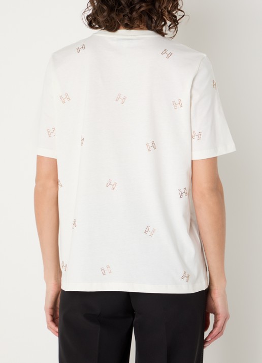 Fifth House Merve T-shirt met strass - achterkant 3 gebroken wit