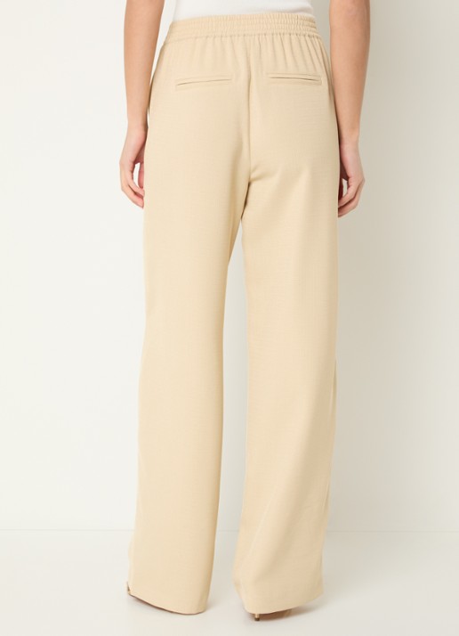 Fifth House Mina high waist loose fit pantalon met steekzakken - achterkant 3 beige