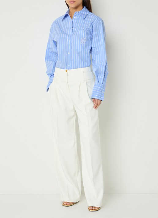 Fifth House Mirre blouse met sreepprint - voorkant 2 lavendel