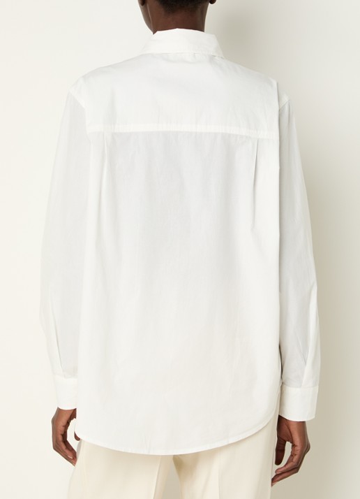 Fifth House Mya oversized blouse met logoborduring - achterkant 2 wit