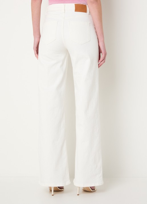 Fifth House Myles high waist wide leg jeans met gekleurde wassing - achterkant gebroken wit