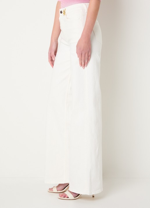 Fifth House Myles high waist wide leg jeans met gekleurde wassing - detail 5 gebroken wit