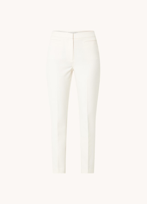 Fifth House Nato high waist slim fit cropped pantalon met steekzakken - voorkant 2 gebroken wit