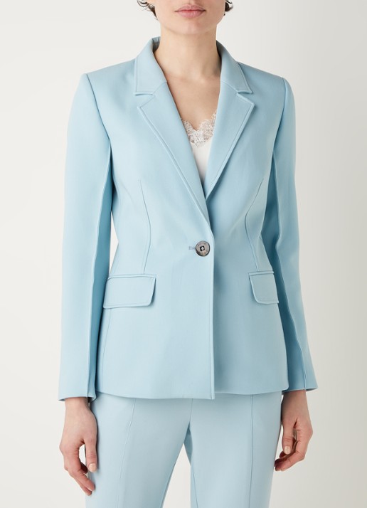 Fifth House Nenzo blazer met klepzakken - detail 3 lichtblauw