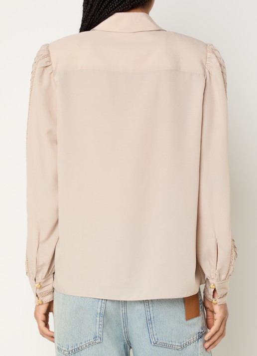 Fifth House Nicoll blouse met logoborduring - achterkant 4 wit