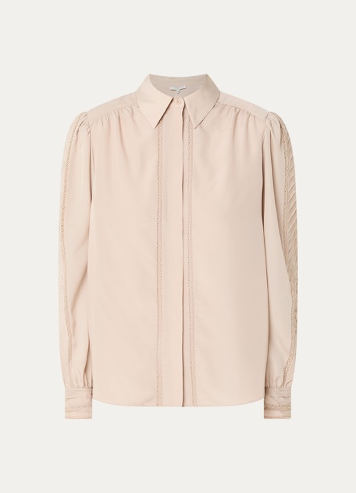 Fifth House Nicoll blouse met logoborduring - voorkant 2 wit