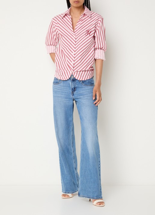 Fifth House Nicoll blouse met logoborduring - voorkant 4 rood