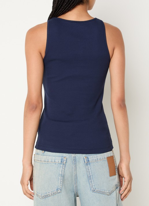 Fifth House Odega tanktop met logoborduring - achterkant 4 donkerblauw