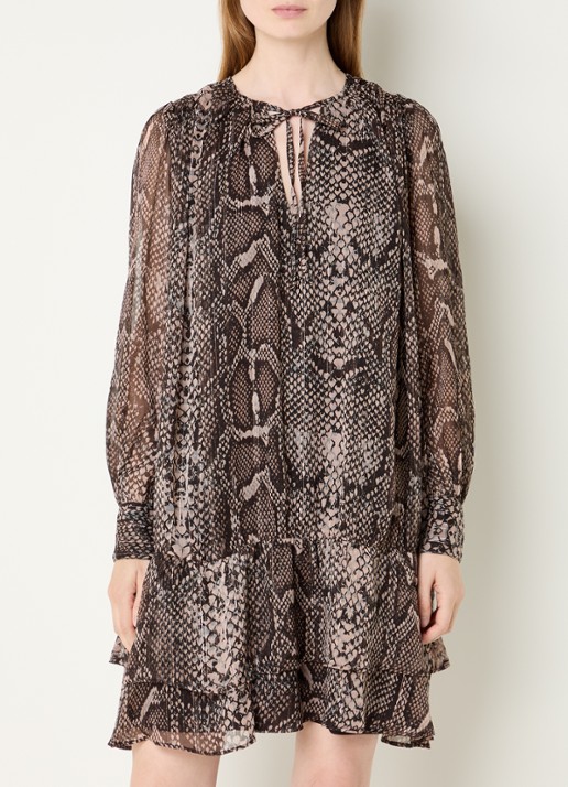 Fifth House Olicia midi tuniekjurk met slangenprint