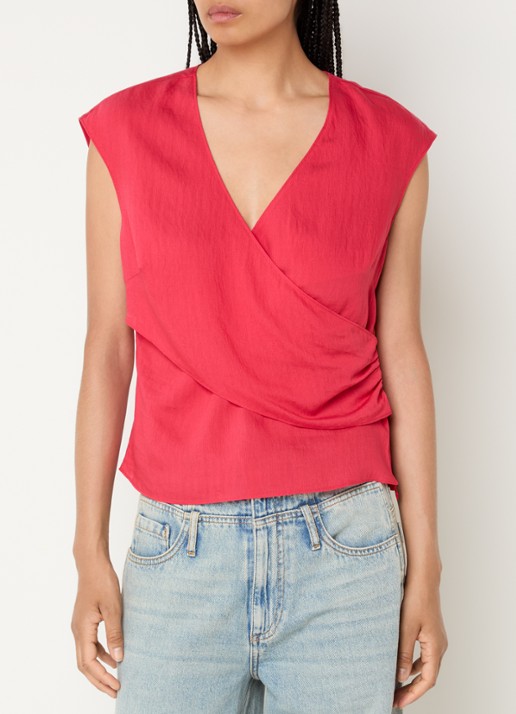 Fifth House Olli top met V-hals - detail 4 rood