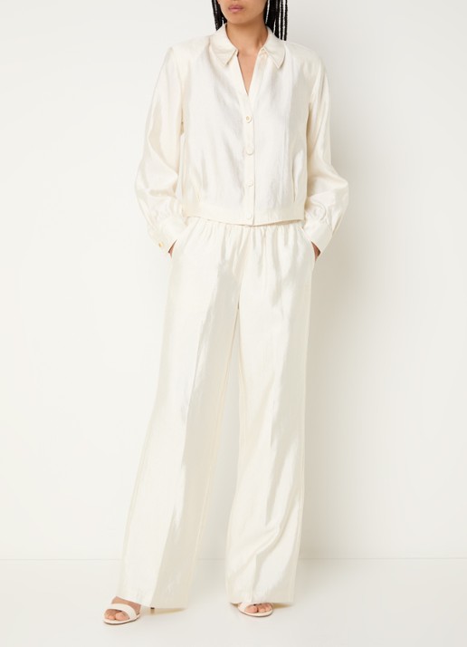 Fifth House Orlando blouse met structuur - voorkant 3 wit