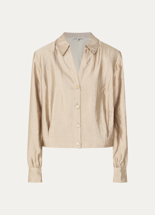 Fifth House Orlando blouse met structuur - voorkant 2 beige