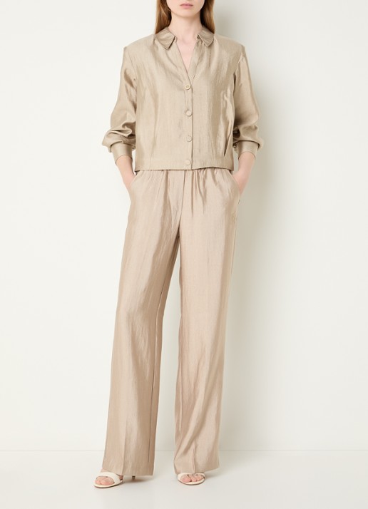 Fifth House Orlando blouse met structuur - voorkant 3 beige