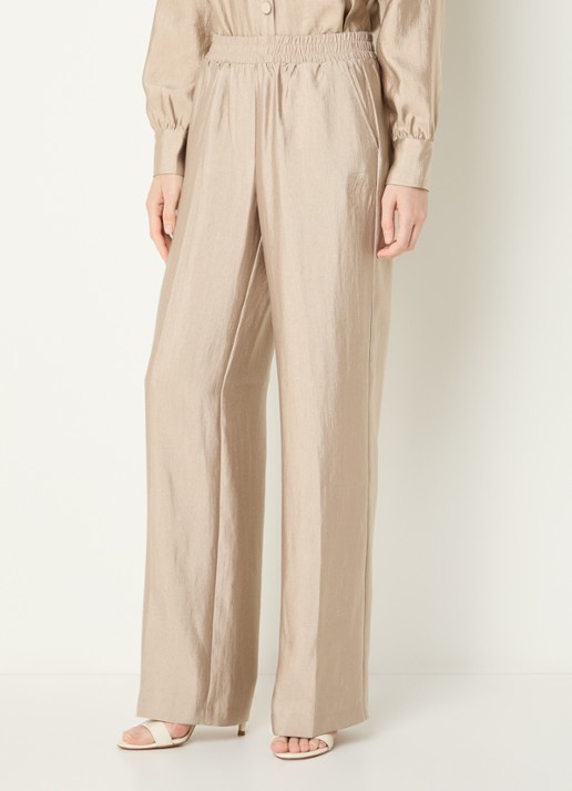 Fifth House Orlando high waist straight fit broek met glanzende finish
