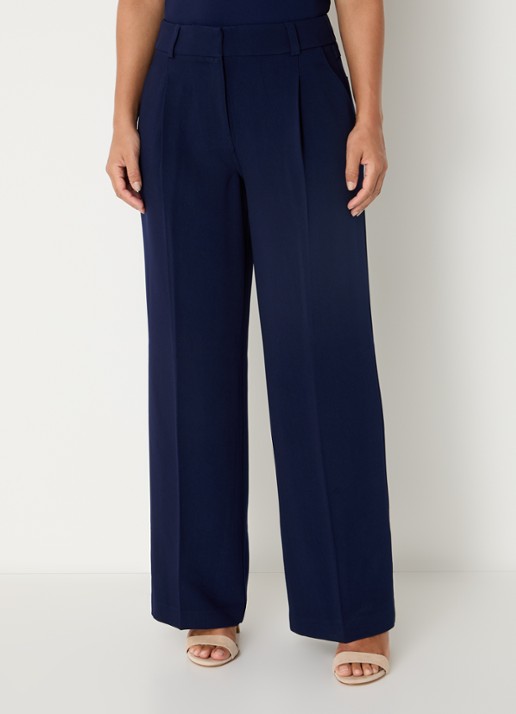 Fifth House Ozias mid waist loose fit pantalon met persplooi - detail 4 royalblauw