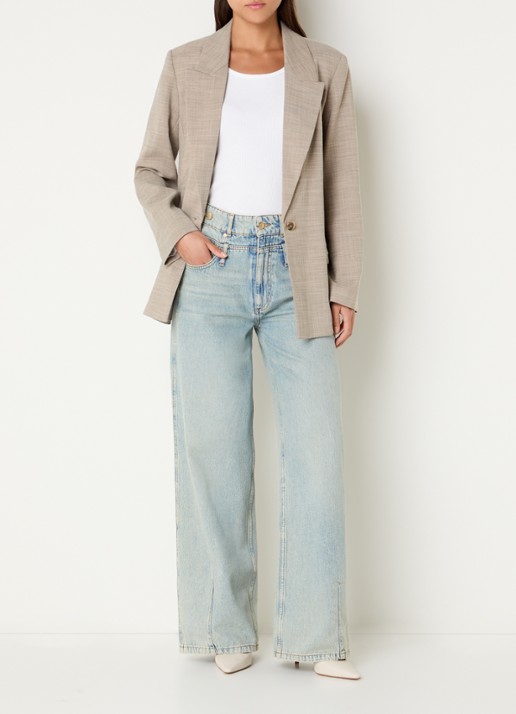 Fifth House Ozzy blazer met klepzakken - voorkant 2 creme