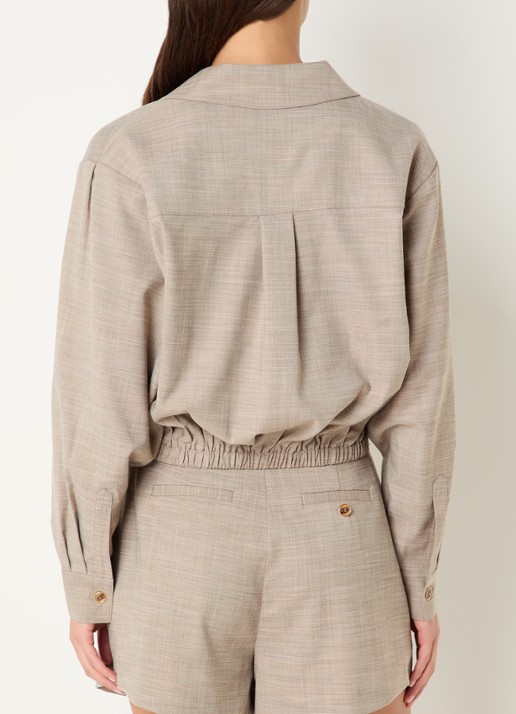Fifth House Ozzy blouse met V-hals  - achterkant middengrijs