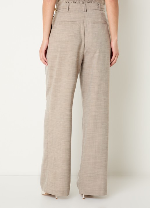 Fifth House Ozzy high waist straight leg pantalon met steekzakken  - achterkant 4 middengrijs
