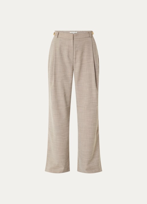 Fifth House Ozzy high waist straight leg pantalon met steekzakken  - voorkant middengrijs