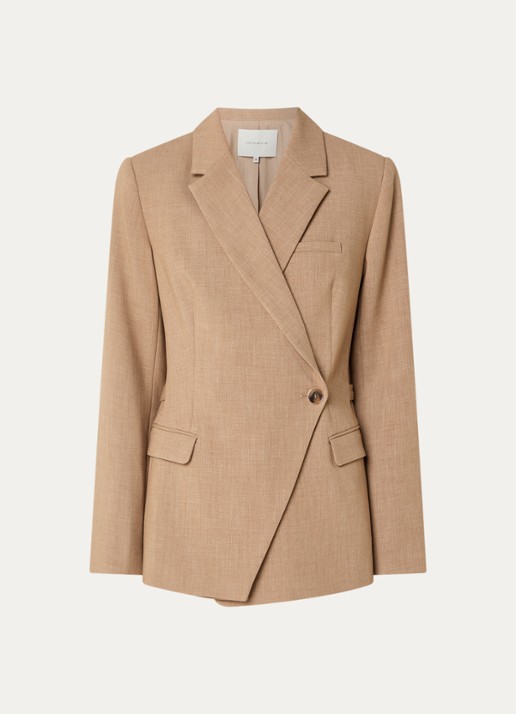 Fifth House Paloma asymmetrische blazer met klepzakken - voorkant camel