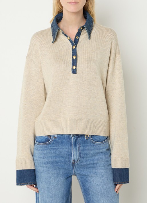 Fifth House Poety sweater met details van denim