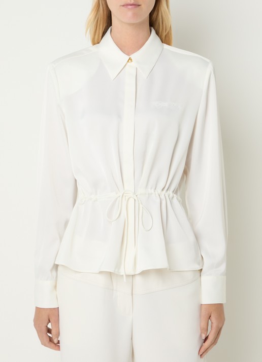 Fifth House Pomeline blouse met logoborduring