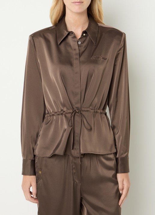 Fifth House Pomeline blouse met logoborduring