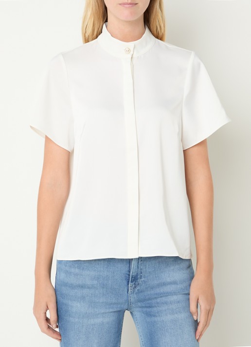Fifth House Pomeline blouse met opstaande kraag