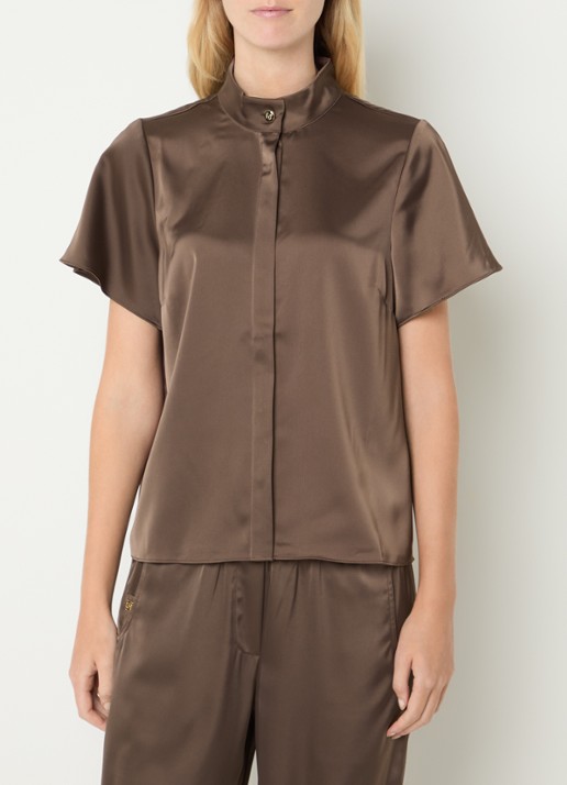 Fifth House Pomeline blouse met opstaande kraag