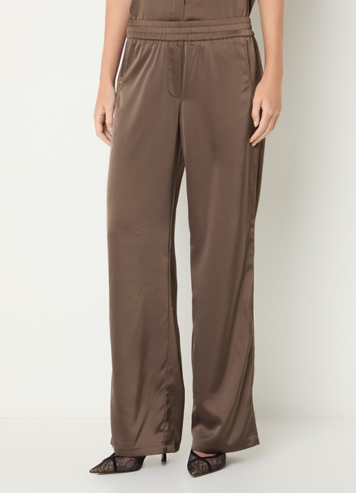Fifth House Pomeline high waist straight fit pantalon van satijn