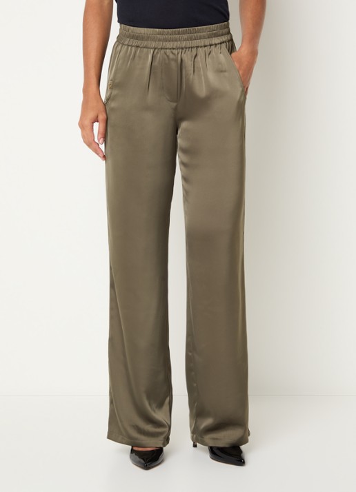 Fifth House Pomeline high waist straight fit pantalon van satijn