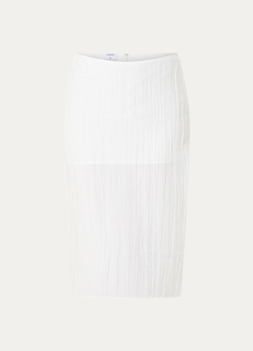 Filippa K Midi rok met structuur - voorkant 3 gebroken wit