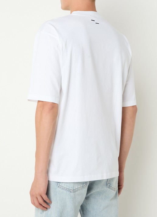 Filling Pieces Boxy T-shirt met logo - achterkant wit