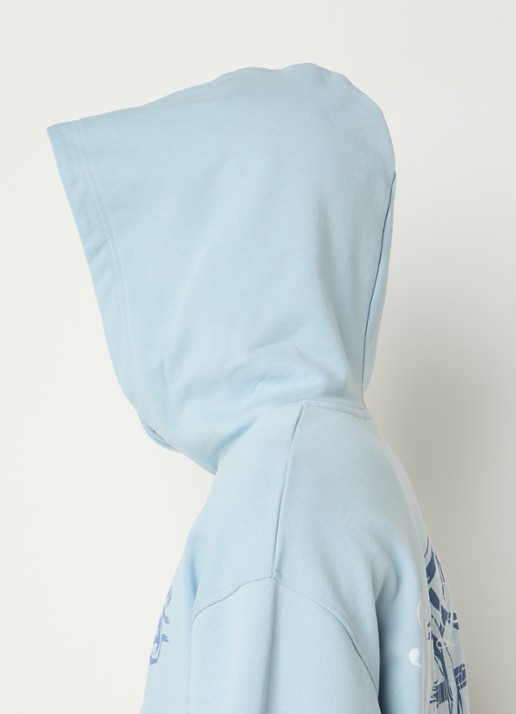 Filling Pieces Bridge the Gap hoodie met logo- en backprint - detail 2 lichtblauw