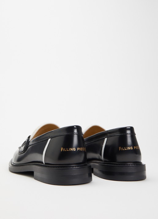 Filling Pieces Chess loafer van leer - achterkant 5 zwart