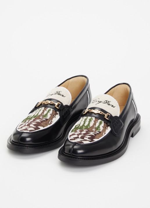Filling Pieces Chess loafer van leer - detail 2 zwart