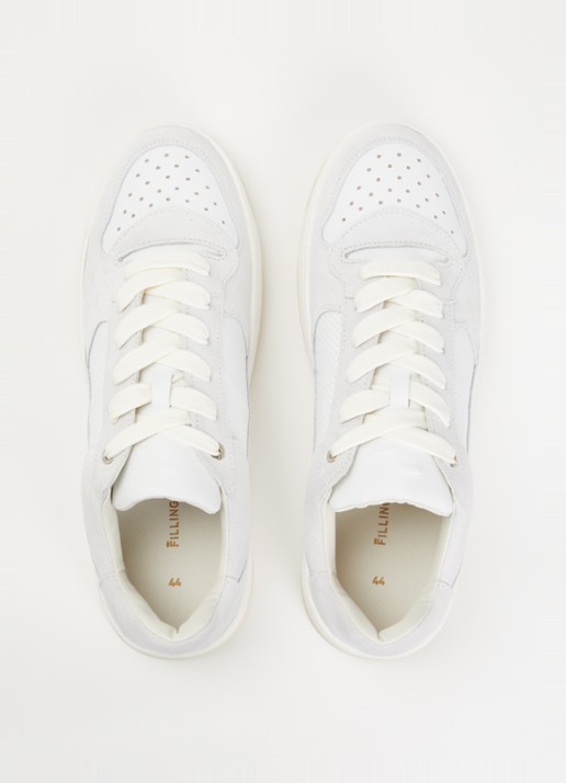 Filling Pieces Cruiser Neat sneaker van suède met details van leer - detail 4 gebroken wit