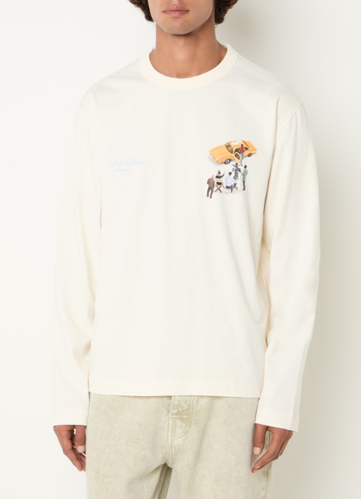 Filling Pieces Film Set longsleeve met logo- en backprint - achterkant 2 gebroken wit