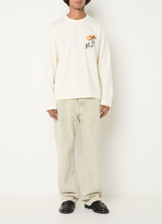 Filling Pieces Film Set longsleeve met logo- en backprint - voorkant 4 gebroken wit