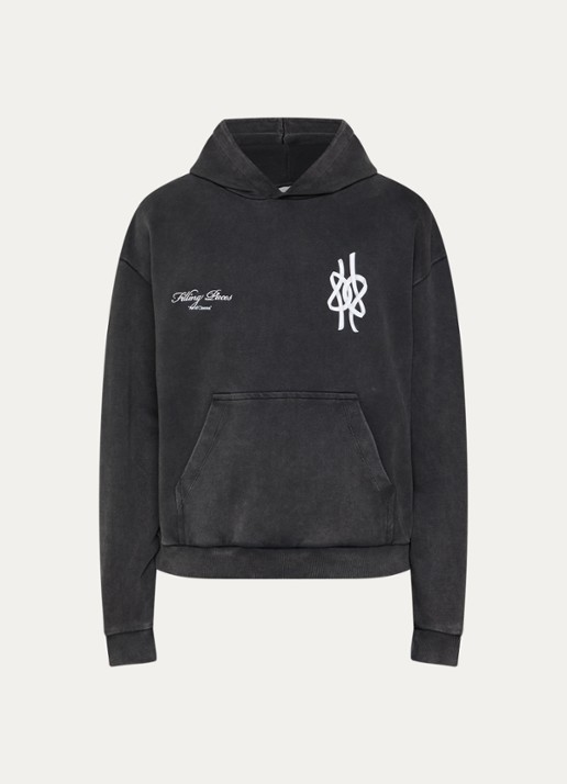 Filling Pieces Film Strip hoodie met logoborduring en backprint - voorkant zwart
