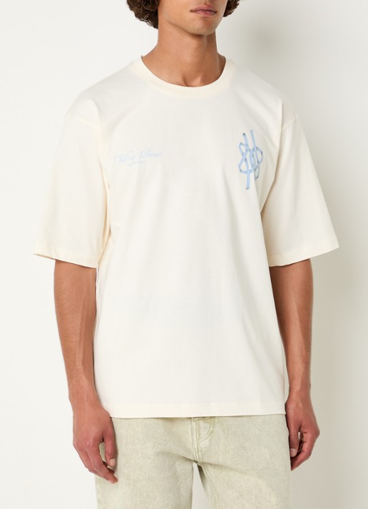 Filling Pieces Film Strip T-shirt met logo- en backprint - achterkant 4 gebroken wit