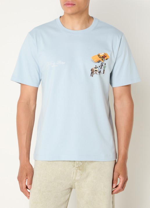 Filling Pieces Film T-shirt logo- en backprint - achterkant lichtblauw