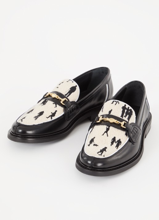 Filling Pieces Human Black loafer van leer - detail zwart