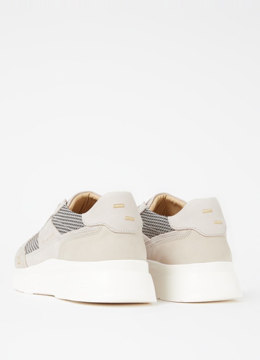 Filling Pieces Jet Runner sneaker van mesh met nubuck details - achterkant lichtgrijs