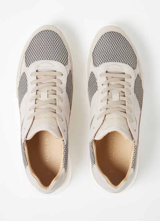 Filling Pieces Jet Runner sneaker van mesh met nubuck details - detail 5 lichtgrijs