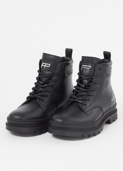 Filling Pieces Josh veterboot van leer - detail zwart