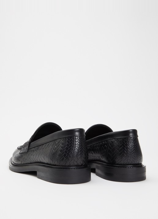 Filling Pieces Loafer van lakleer met gevlochten detail - achterkant zwart