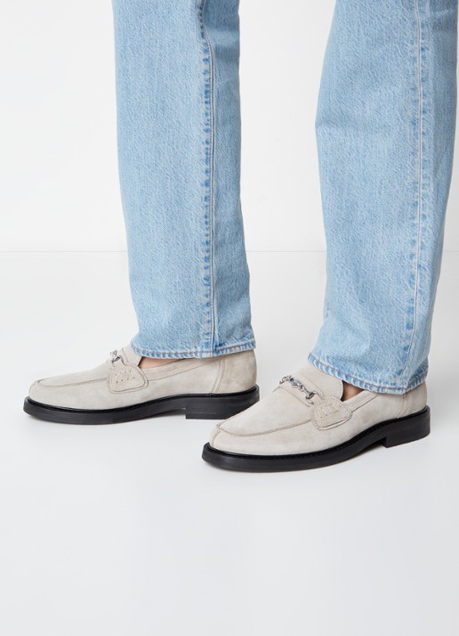 Filling Pieces Loafer van suède  - voorkant 2 taupe